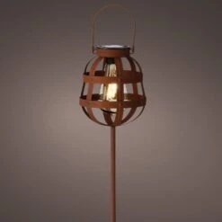 Borne De Jardin Solaire Fery - Rouille -Default Template 7 solar pique jardin lumineux metal fixe dia14 00 h80 00cm 1l brun rustique 124605 1671184277