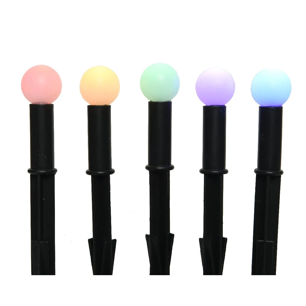 Lot De 5 Bornes De Jardin Solaires Mini - Multicolore 3 Lot De 5 Bornes De Jardin Solaires Mini - Multicolore – Image 2