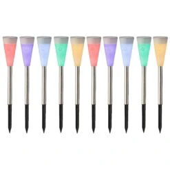 Lot De 10 Bornes De Jardin Solaires Marly - Multicolore -Default Template 7 solar pique jardin lumineux plastique fixe mix dia5 80 h26 00cm 1l blanc 124650 1671182375