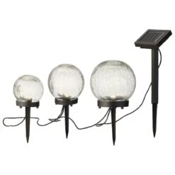 Lot De 3 Bornes De Jardin Solaires Boule - Transparent -Default Template 7 solar pique jardin lumineux verre fixe dia12 00 h12 00cm 3l transparent 124626 1671181513
