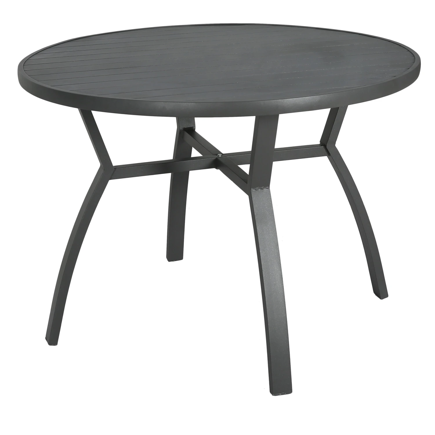 Table De Jardin 5 Places Aluminium Murano (D105 Cm) - Gris Anthracite 4 Table De Jardin 5 Places Aluminium Murano (D105 Cm) - Gris Anthracite – Image 2