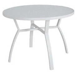 Table De Jardin 5 Places Aluminium Murano (D105 Cm) - Blanche -Default Template 7 table alu ronde murano 105cm blanche 76619
