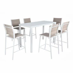 Table Haute 6 Places Aluminium Murano - Blanche 14 Table Haute 6 Places Aluminium Murano - Blanche -Default Template 7 table bar rectagulaire murano 160x75 blanche 76652 1