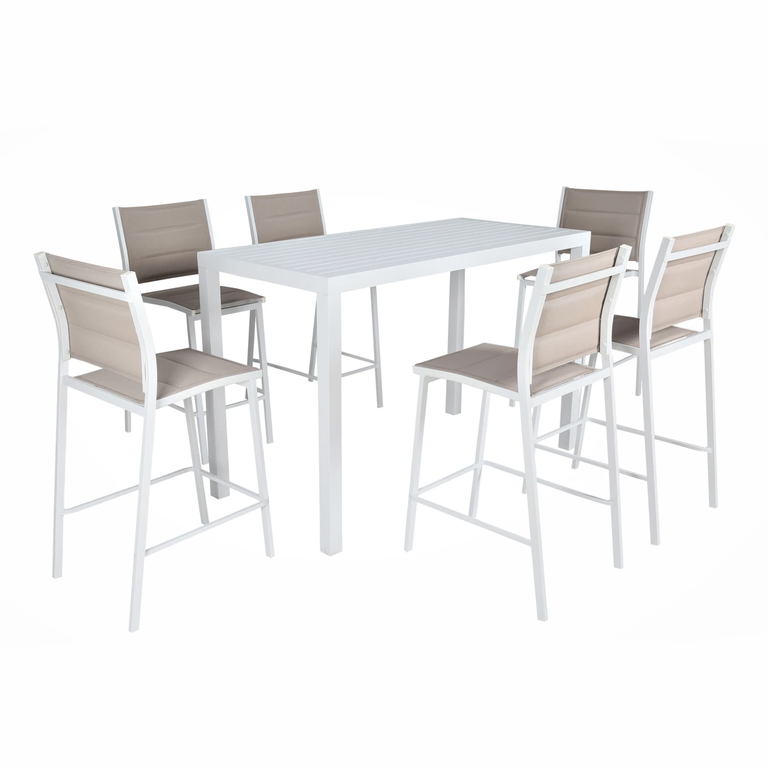 Table Haute 6 Places Aluminium Murano - Blanche 8 Table Haute 6 Places Aluminium Murano - Blanche – Image 6