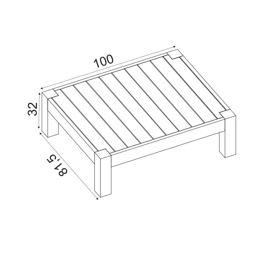 Table Basse De Jardin Carrée Borneo - Naturel 7 Table Basse De Jardin Carrée Borneo - Naturel – Image 5