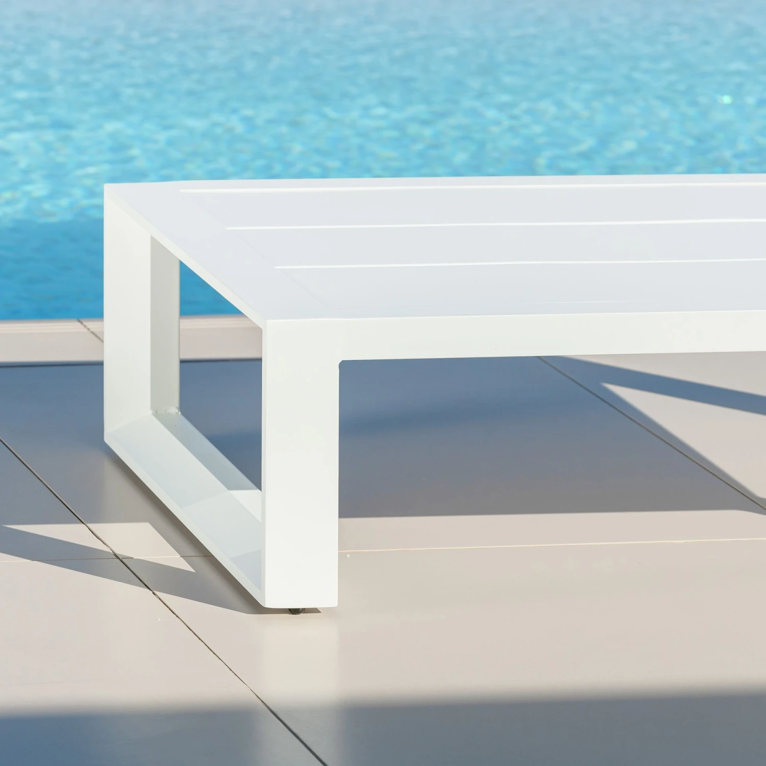 Table Basse De Jardin Rectangulaire Elba - Blanc 4 Table Basse De Jardin Rectangulaire Elba - Blanc – Image 2