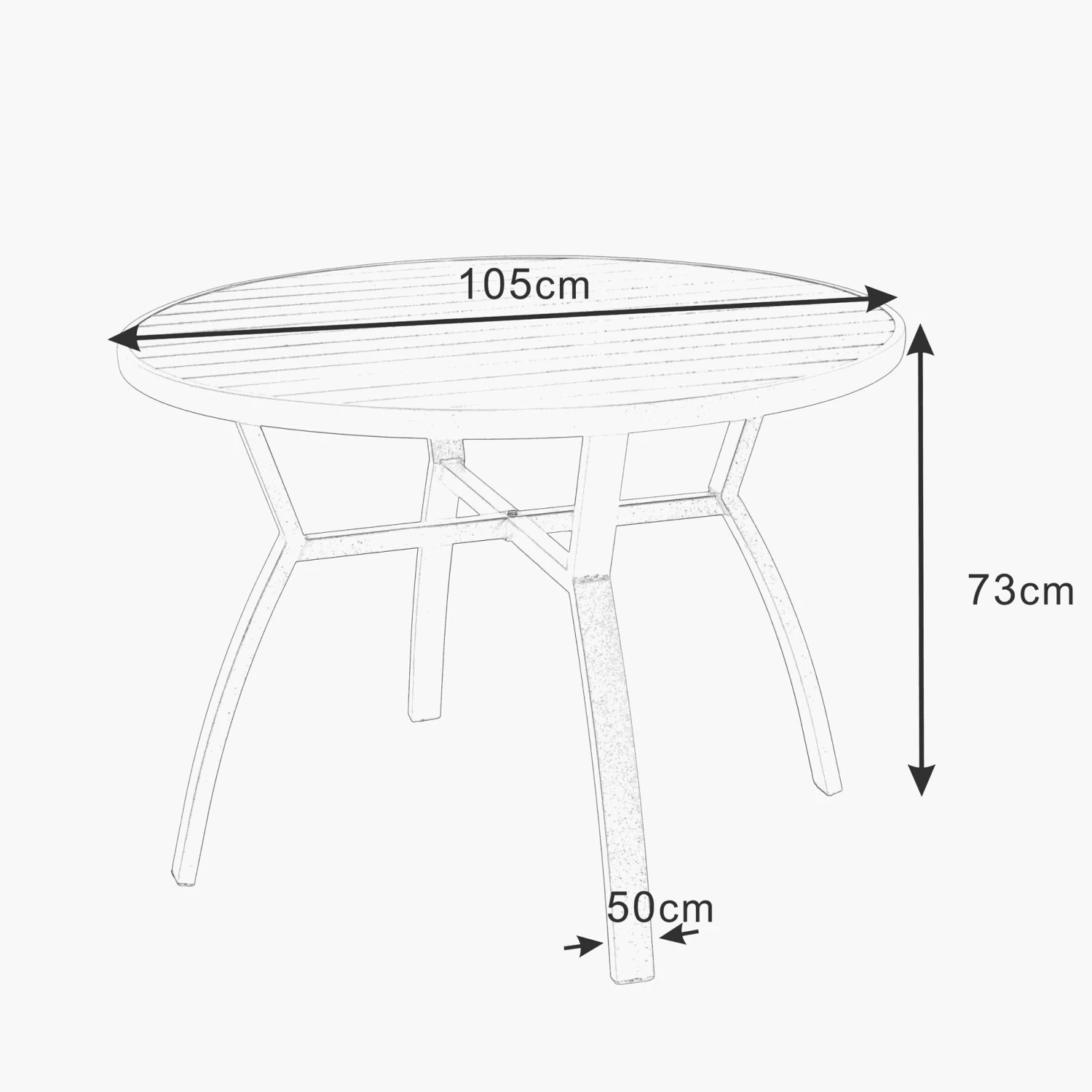 Table De Jardin 5 Places Aluminium Murano (D105 Cm) - Gris Anthracite 5 Table De Jardin 5 Places Aluminium Murano (D105 Cm) - Gris Anthracite – Image 3