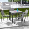 Table De Jardin 4 Places Aluminium Murano (89 X 89 Cm) - Gris Anthracite