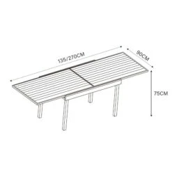 Table De Jardin Extensible 10 Places Aluminium Effet Bois Murano (270 X 90 Cm) - Gris Anthracite -Default Template 7 table de jardin extensible 10 places aluminium effet bois murano 270 x 90 cm gris anthracite 94600 1667897830