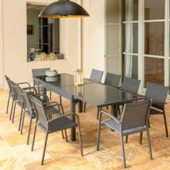 Table De Jardin Extensible 10 Places En Verre Murano (270 X 90 Cm) - Anthracite -Default Template 7 table de jardin extensible 10 places en verre murano 270 x 90 cm anthracite 68575 1685951598