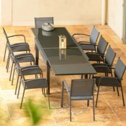 Table De Jardin Extensible 10 Places En Verre Murano (270 X 90 Cm) - Anthracite -Default Template 7 table de jardin extensible 10 places en verre murano 270 x 90 cm anthracite 68575 1685951639
