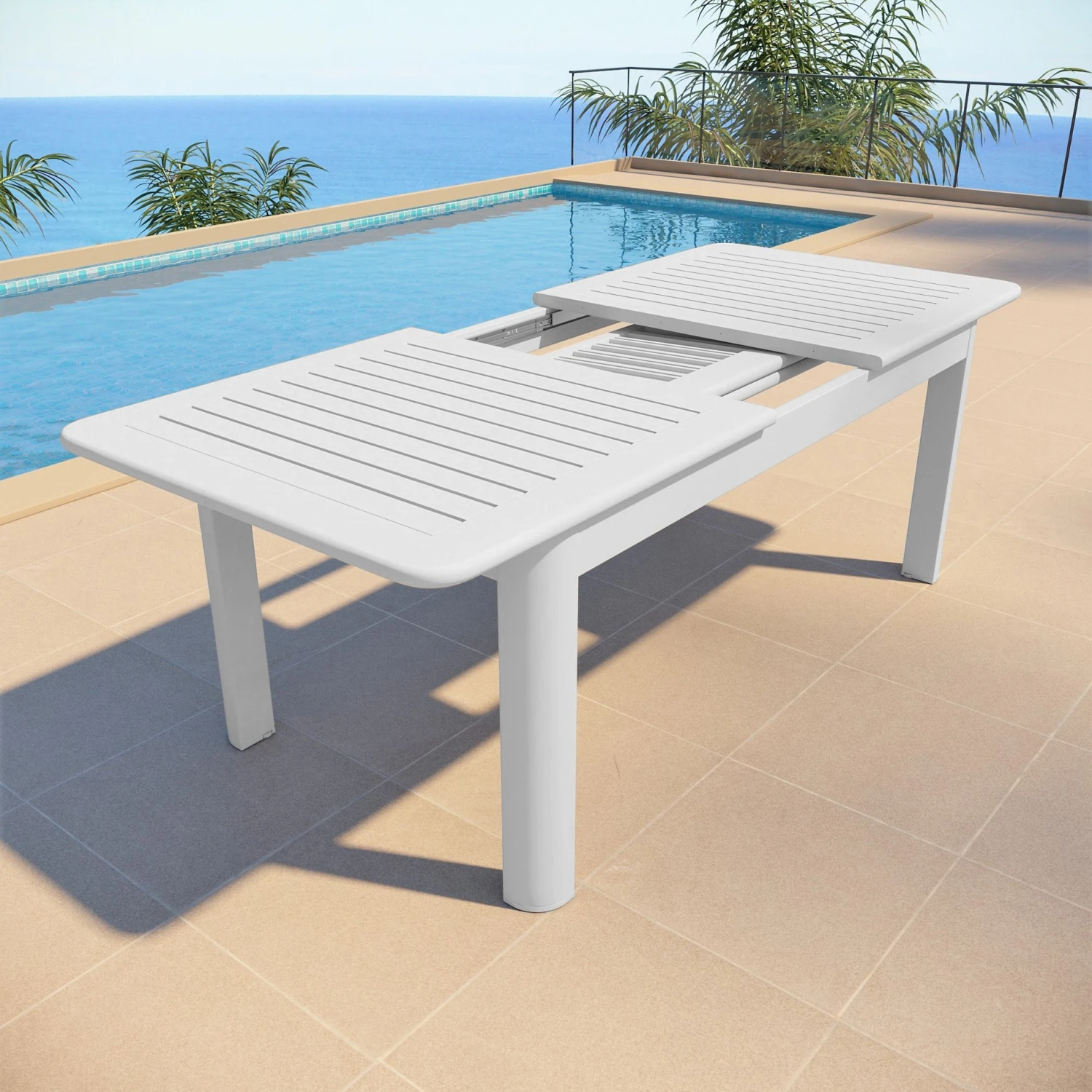 Table De Jardin Extensible 10 Places Verona (280 X 95 Cm) - Blanche 4 Table De Jardin Extensible 10 Places Verona (280 X 95 Cm) - Blanche – Image 2