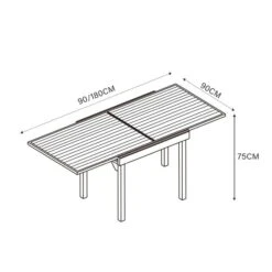 Table De Jardin Extensible 8 Places Aluminium Murano (180 X 90 Cm) - Gris Anthracite -Default Template 7 table de jardin extensible 8 places aluminium murano 180 x 90 cm gris anthracite 76637 1667897432