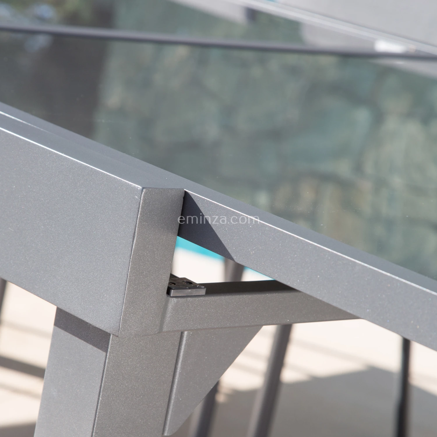 Table De Jardin Extensible 12 Places En Verre Murano (320 X 100 Cm) - Anthracite 4 Table De Jardin Extensible 12 Places En Verre Murano (320 X 100 Cm) - Anthracite – Image 2