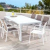 Table De Jardin 8 Places Aluminium Murano (210 X 100 Cm) - Blanche