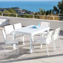 Table De Jardin Extensible 12 Places Aluminium Murano (320 X 100 Cm) - Blanche -Default Template 7 table de jardin rectangulaire extensible aluminium murano 320 x 100 cm blanche 76778 1583139331
