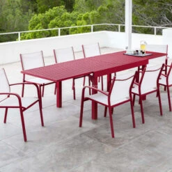 Table De Jardin Extensible 12 Places Aluminium Murano (320 X 100 Cm) - Rouge -Default Template 7 table de jardin rectangulaire extensible aluminium murano 320 x 100 cm rouge 76784 1583492714
