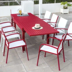 Table De Jardin Extensible 12 Places Aluminium Murano (320 X 100 Cm) - Rouge -Default Template 7 table de jardin rectangulaire extensible aluminium murano 320 x 100 cm rouge 76784 1583493271