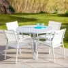 Table De Jardin 5 Places Aluminium Murano (D105 Cm) - Blanche 1 Table De Jardin 5 Places Aluminium Murano (D105 Cm) - Blanche -Default Template 7 table de jardin ronde aluminium murano d105 cm blanche 76619 1583143258