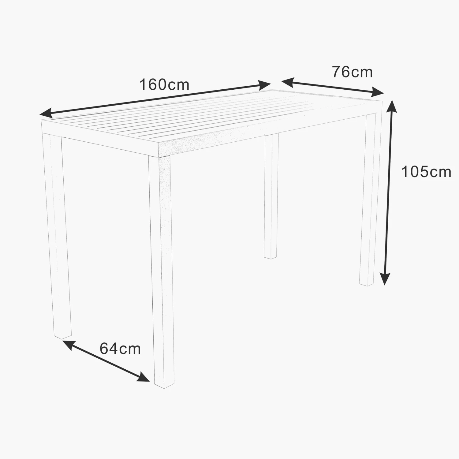 Table Haute 6 Places Aluminium Murano - Gris Anthracite 9 Table Haute 6 Places Aluminium Murano - Gris Anthracite – Image 7