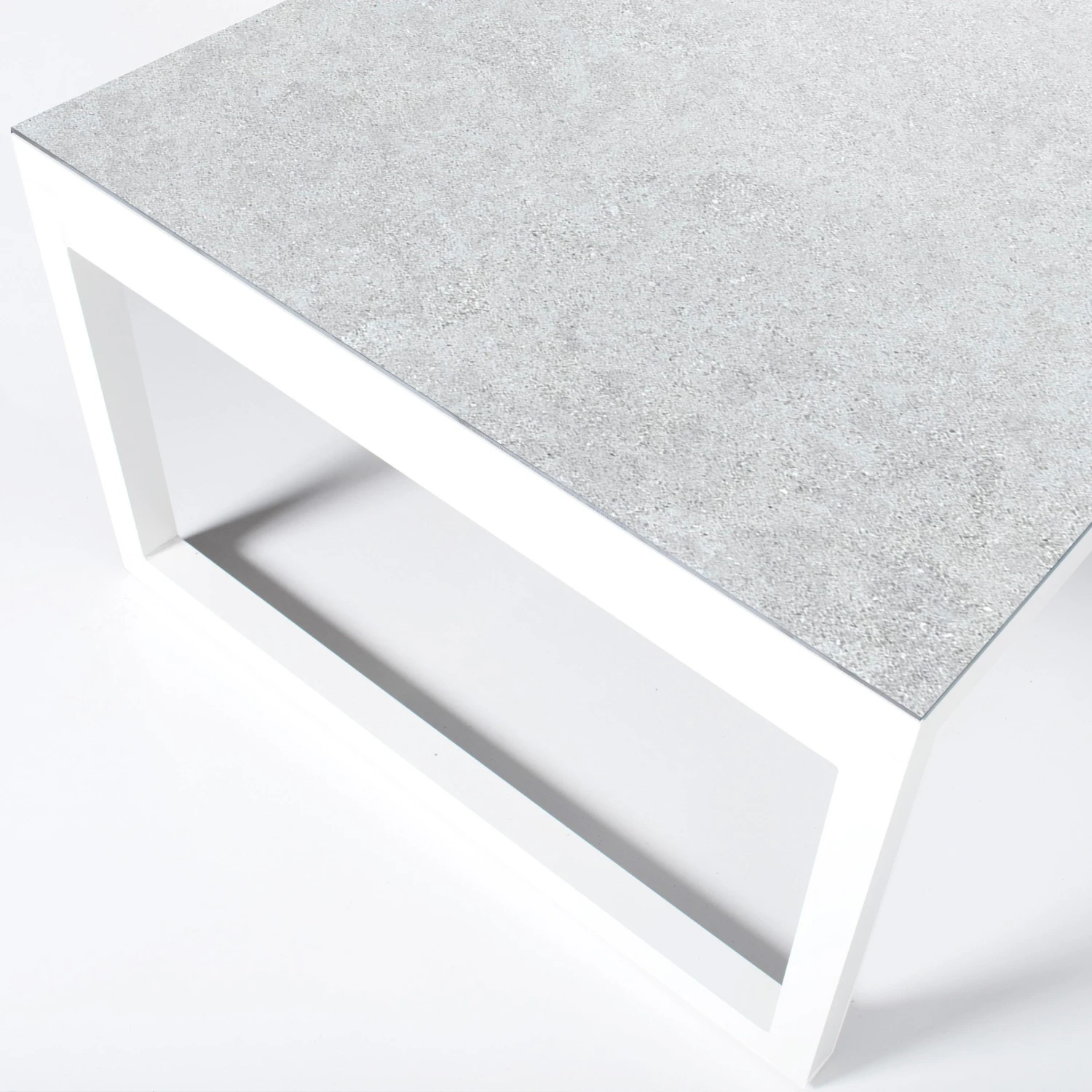 Table De Jardin 12 Places Aluminium/Céramique Kore (260 X 120 Cm) - Blanc/Gris Clair 5 Table De Jardin 12 Places Aluminium/Céramique Kore (260 X 120 Cm) - Blanc/Gris Clair – Image 3