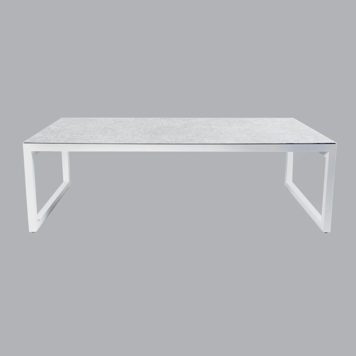 Table De Jardin 12 Places Aluminium/Céramique Kore (260 X 120 Cm) - Blanc/Gris Clair 8 Table De Jardin 12 Places Aluminium/Céramique Kore (260 X 120 Cm) - Blanc/Gris Clair – Image 6
