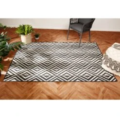 Tapis D'extérieur (120 X 160 Cm) Losange Noir -Default Template 7 tapis d ext rieur 120 x 160 cm losange noir 126636 1675175767