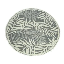 Tapis D'extérieur (D150 Cm) Feuillage Gris