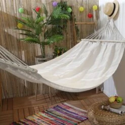 Toile De Hamac Nature Douce - Blanc/écru