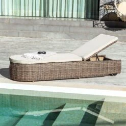 Transat Résine Tressée Calvi - Sepia / Ecru